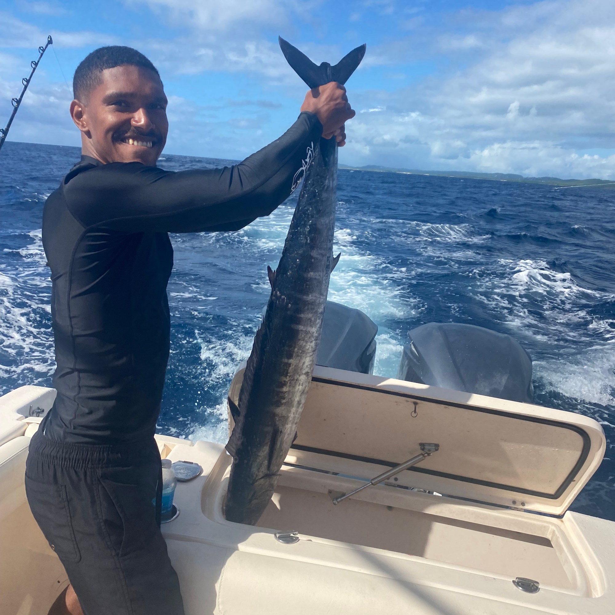 Man holding a Wappoo on a Vieques fishing charter