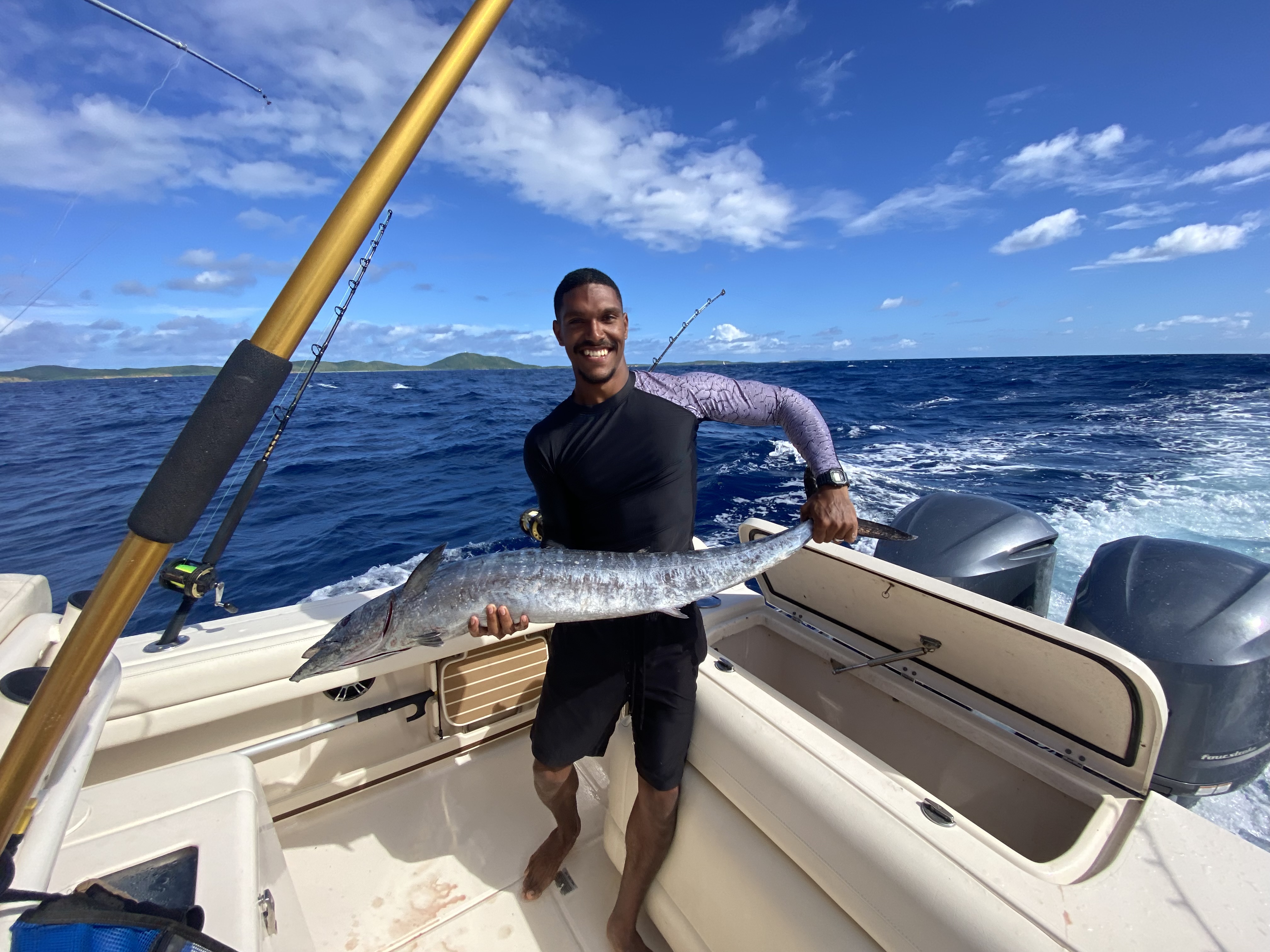 Man holding a Wappoo on a Vieques fishing charter